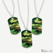 Metal Camouflage Dog Tag Necklaces<br>1dz
